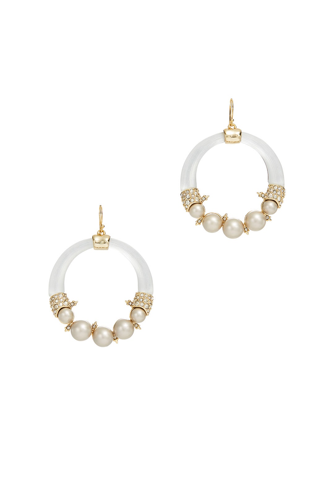 Pearl Hoop Wire Earrings by Alexis Bittar