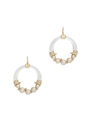 Pearl Hoop Wire Earrings by Alexis Bittar