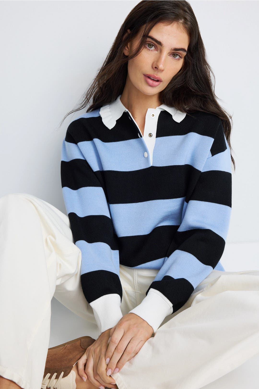 Manon Striped Rugby Shirt by Claudie Pierlot | Rent the Runway