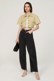 Crop Half Sleeves Shirt by LVIR