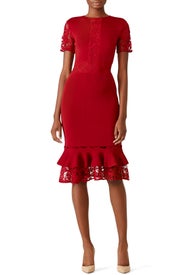Lace Ruffle Hem Dress by SACHIN BABI
