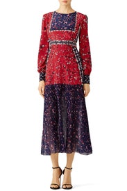 Red Printed Vera Dress by SALONI