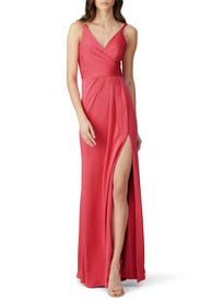 Pink High Slit Gown by FAVIANA