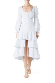 Gingham Poplin Midi Dress by SIMKHAI