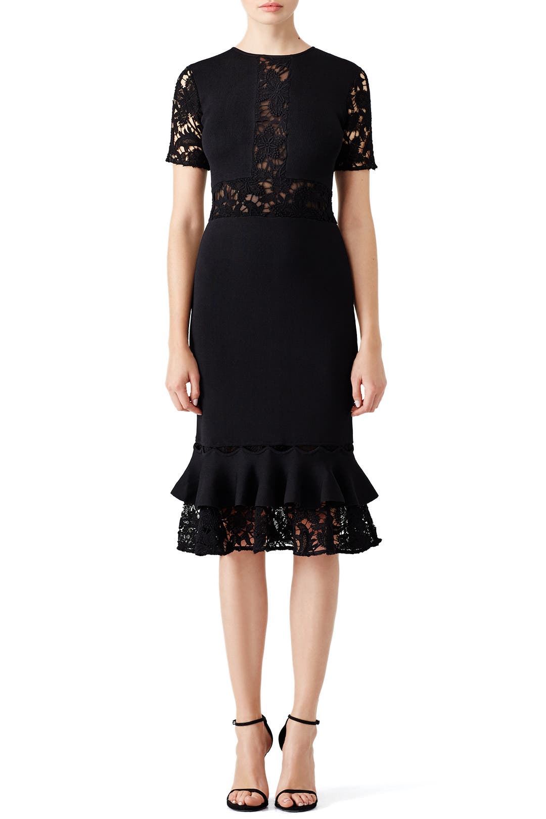 Black Flutter Lace Dress by Sachin & Babi | Rent the Runway