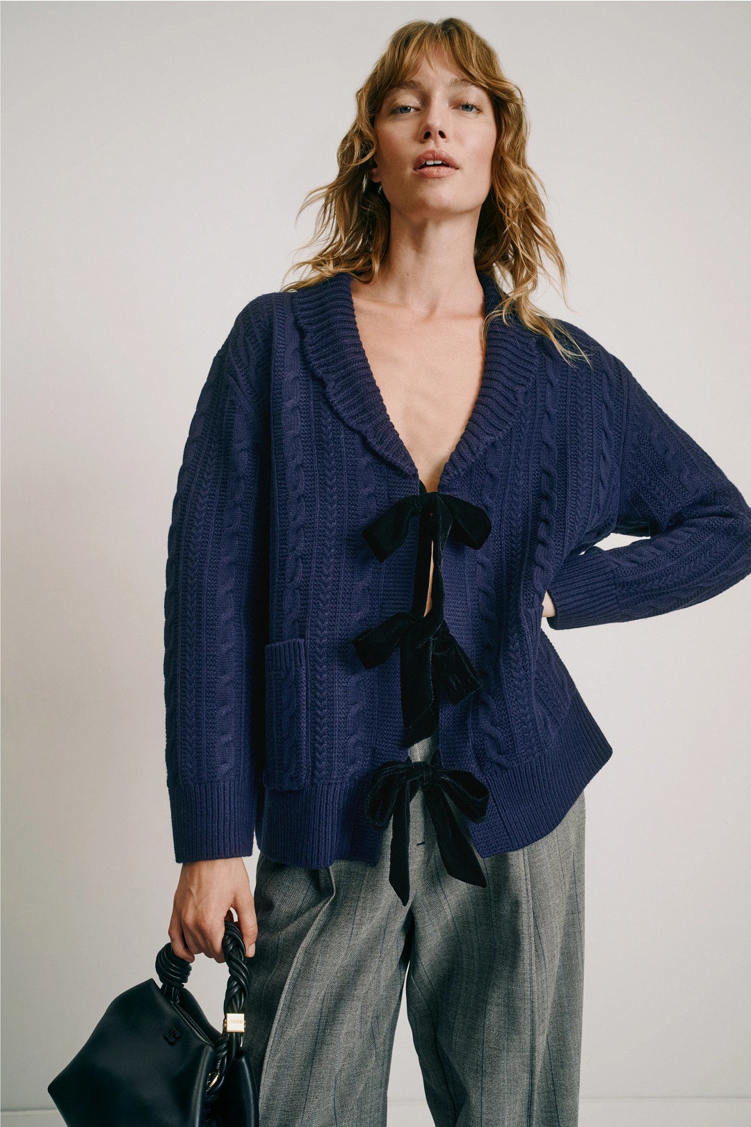 Velvet Bow Tie Cardigan by Sea NY x RTR 0