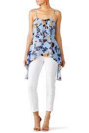 Blue Gothic Floral Cami by Tibi