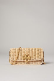 Gold Eleanor Wicker Clutch by Tory Burch Accessories