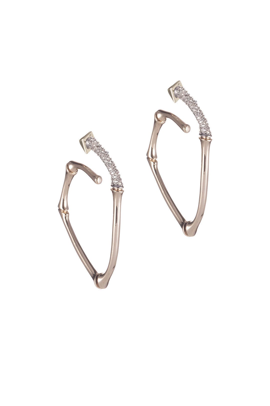 Crystal Encrusted Bamboo Hoops by Alexis Bittar
