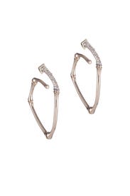 Crystal Encrusted Bamboo Hoops by Alexis Bittar