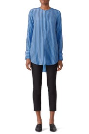 Striped Blue Windsor Top by Equipment