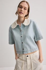 Crochet Collar Shirt by FRAME