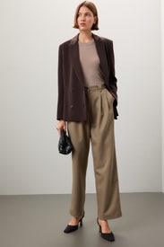 Olive Pleated Pants by Moon River