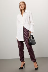 Purple Vegan Leather Joggers by Natori