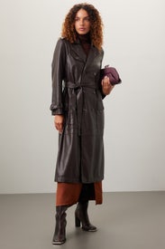 Faux Leather Trench Coat by Osman Yousefzada x RTR