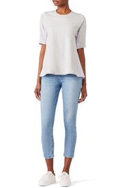 Lilac Striped Grey Top by Slate & Willow