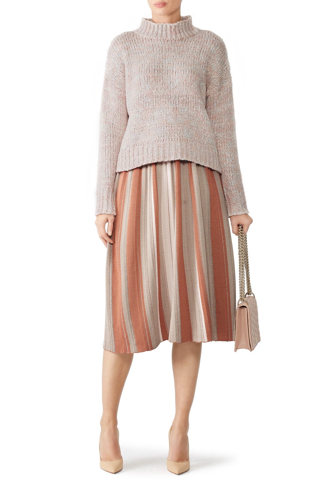 Striped Pleated Skirt by Slate & Willow 0