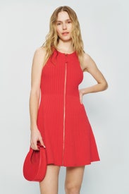 Zip Front Sleeveless Dress by Toccin