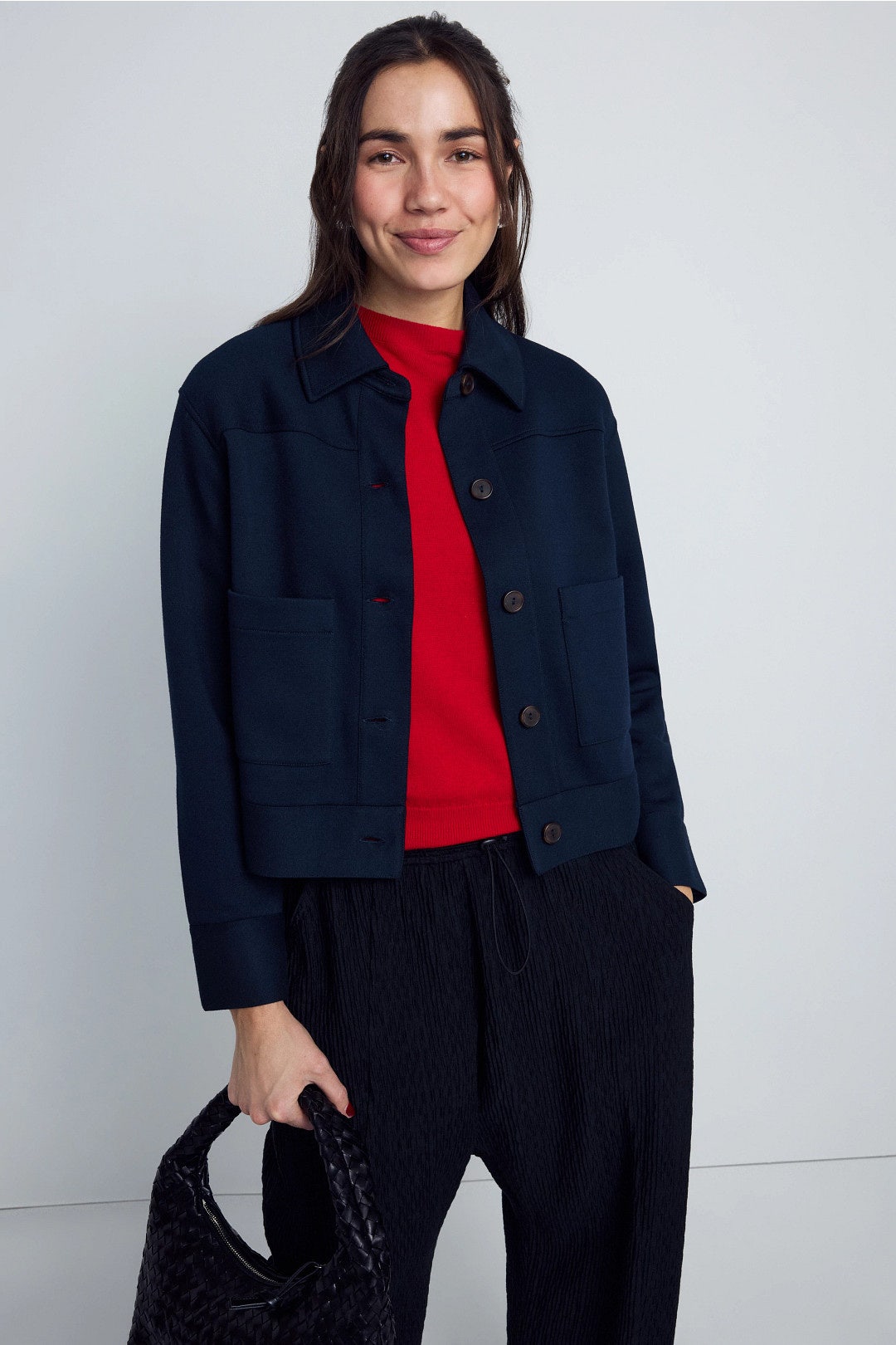 Lightweight Button Up Cropped Jacket by VINCE. 0