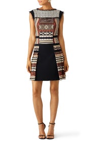 Ivory Aztec Fringe Dress  by ETRO