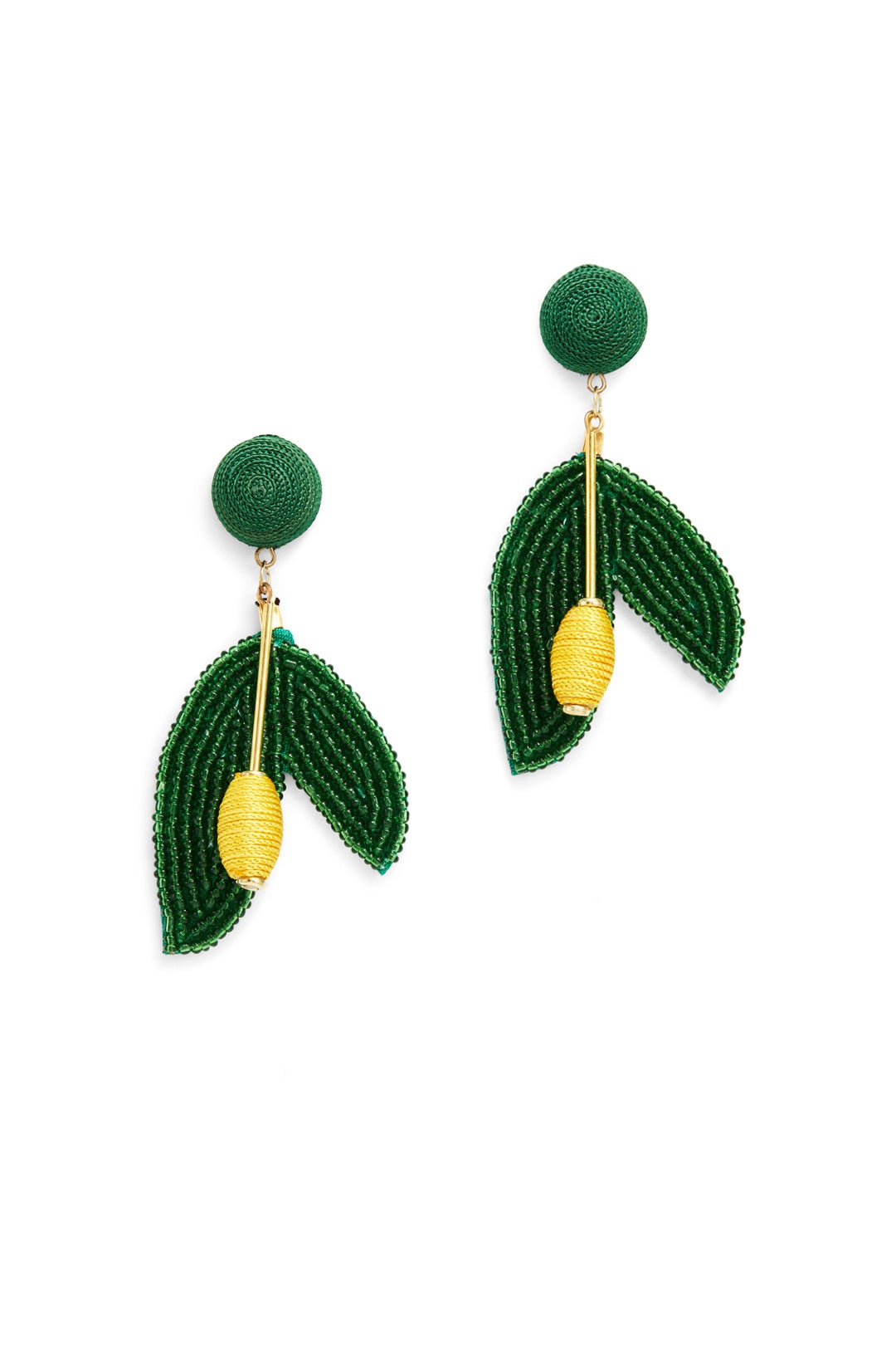 Beaded Leaf Earrings by Kenneth Jay Lane