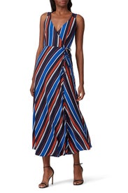 Striped Surplice Wrap Dress by Slate & Willow