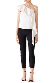 White Ruffle Top by AMUR