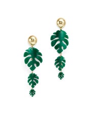 Green Palm Leaf Earrings by Ettika