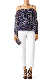 Spring Speckle Cold Shoulder Blouse by Greylin