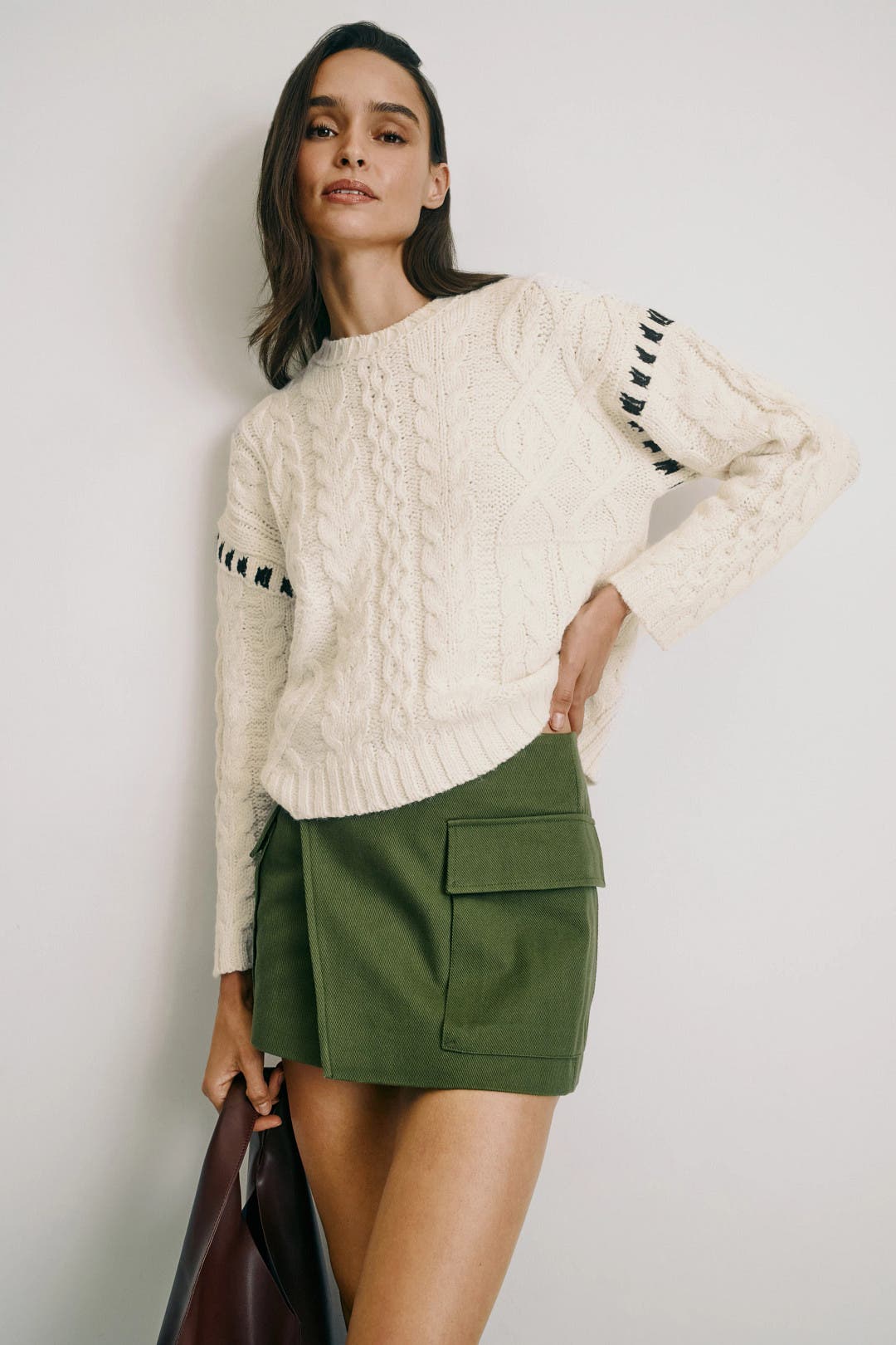 Whipstitch Cableknit Sweater by Layered with Love | Rent the Runway