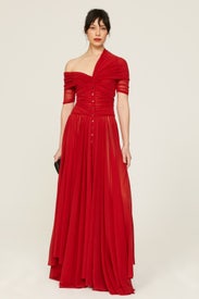 Red Tulle Gown by Philosophy di Lorenzo Serafini