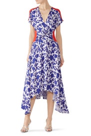 Blue Floral Midi Dress by PINKO