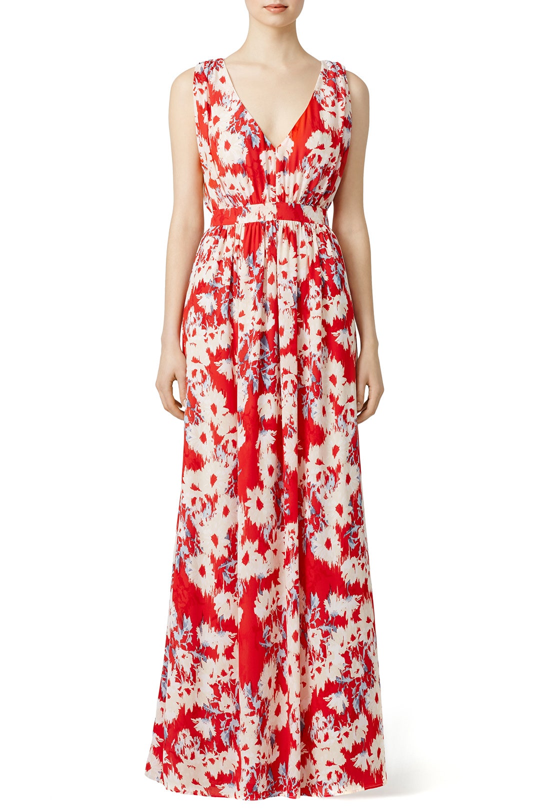 Red Floral Printed Maxi by Paper Crown 0