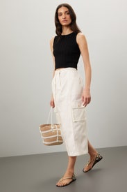 Canvas Cargo Skirt by Silk Laundry