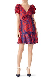 Red Floral Mini Dress by Self-Portrait