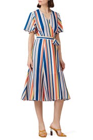Riviera Stripe Wrap Dress by Slate & Willow