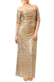 Gold Midnight Stars Gown by Badgley Mischka