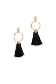 Black Tassel Hoops by Elise M.