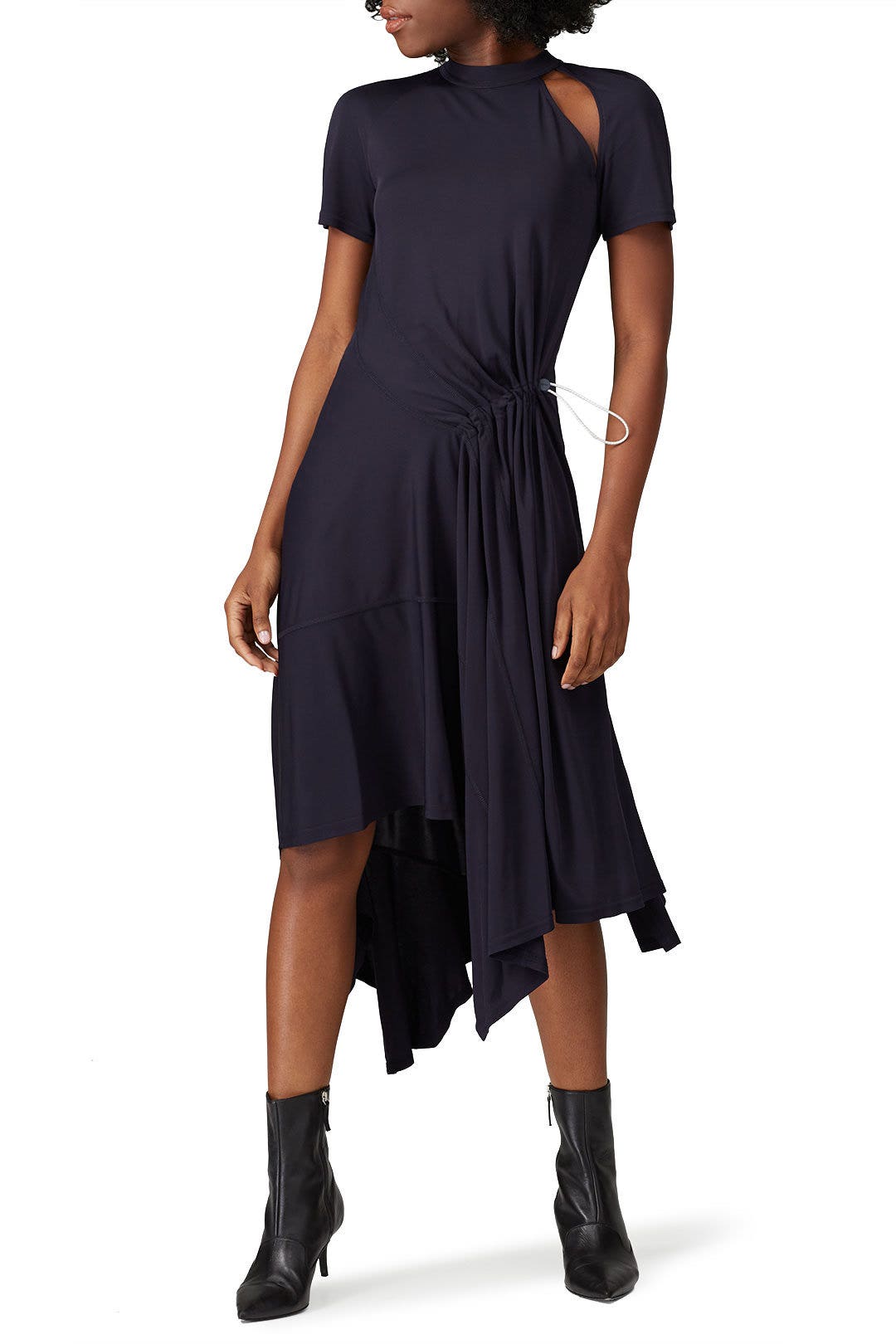 Navy Deconstructed Cycling Dress by Monse 0