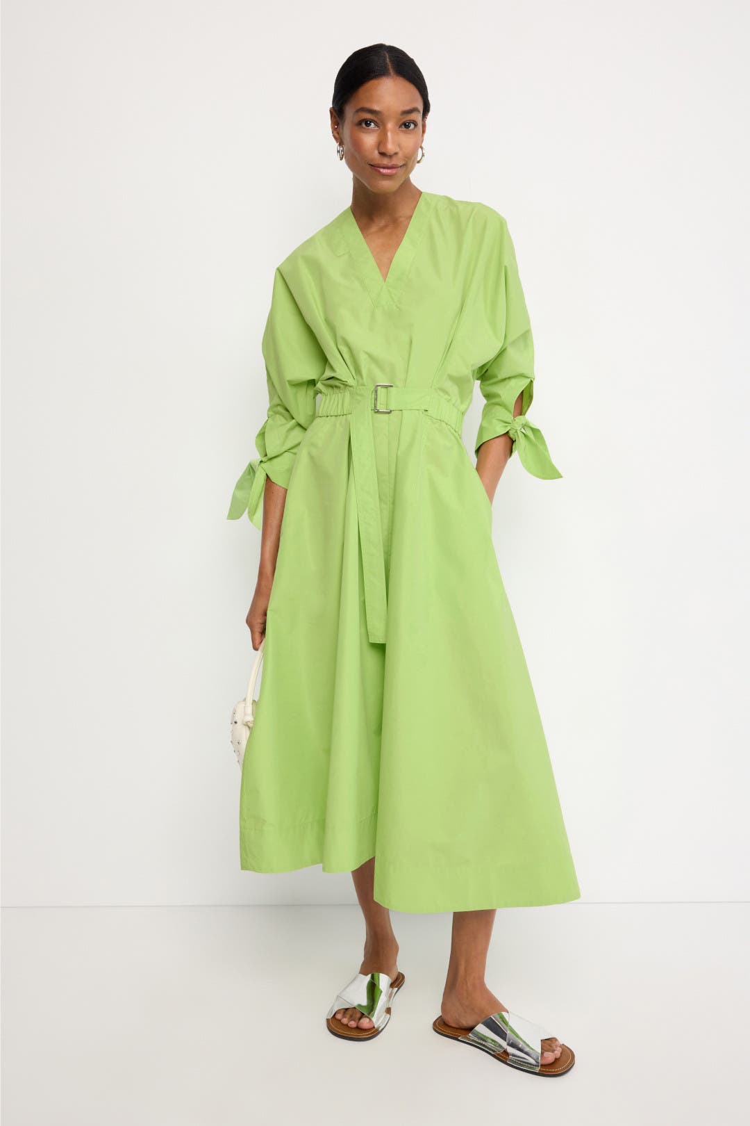 3.1 PHILLIP LIM Vネック ミディワンピース Poplin V Neck Midi Dress by 3.1 Phillip Lim x RTR | Rent the