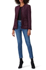 Plum Multi Tweed Jacket by Rebecca Taylor NYC