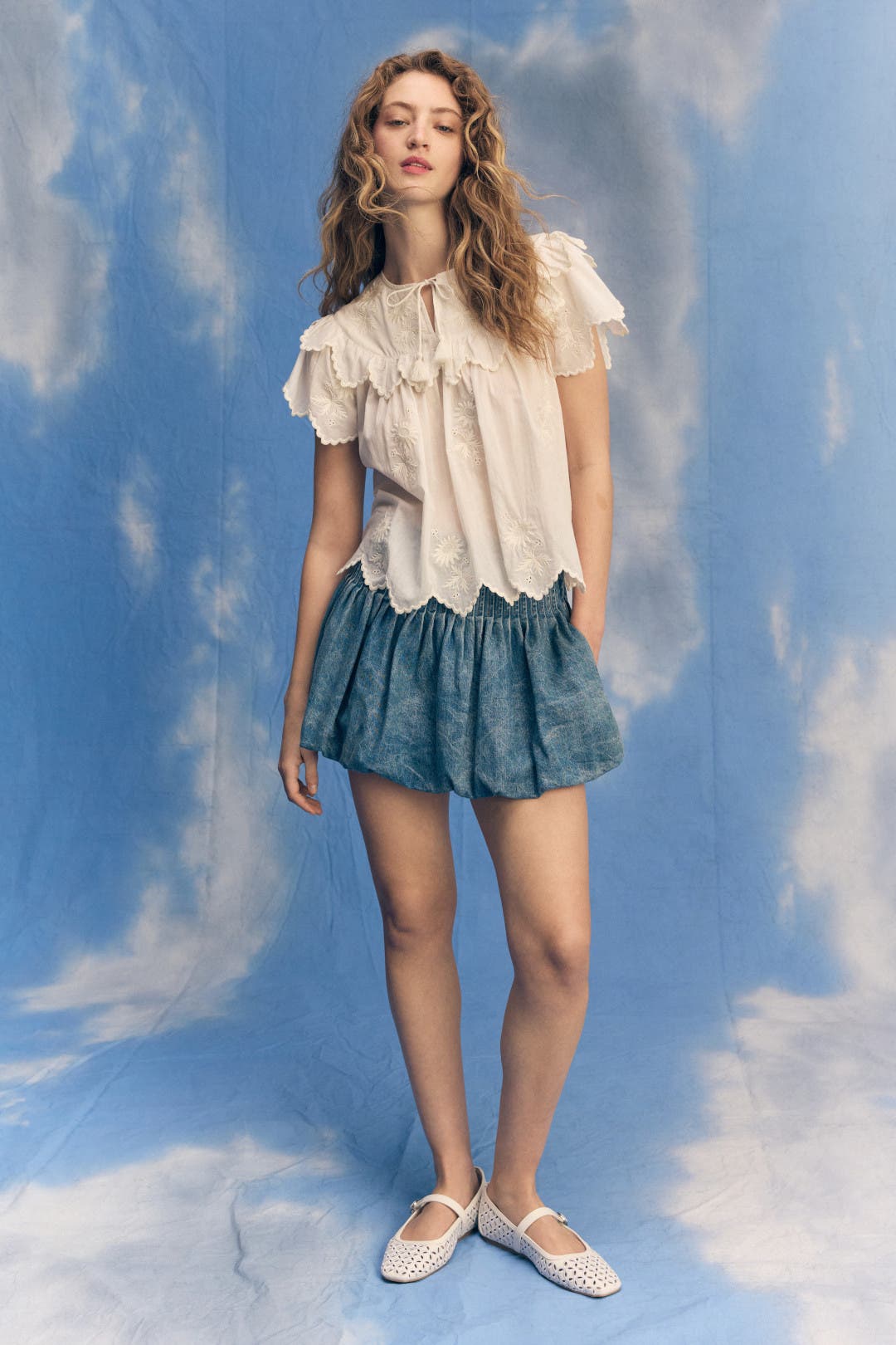 【NEWALRIN】 Meow Summer draping shrring Boat neck Top Cotton Modal Mariner Stripe Boatneck Top