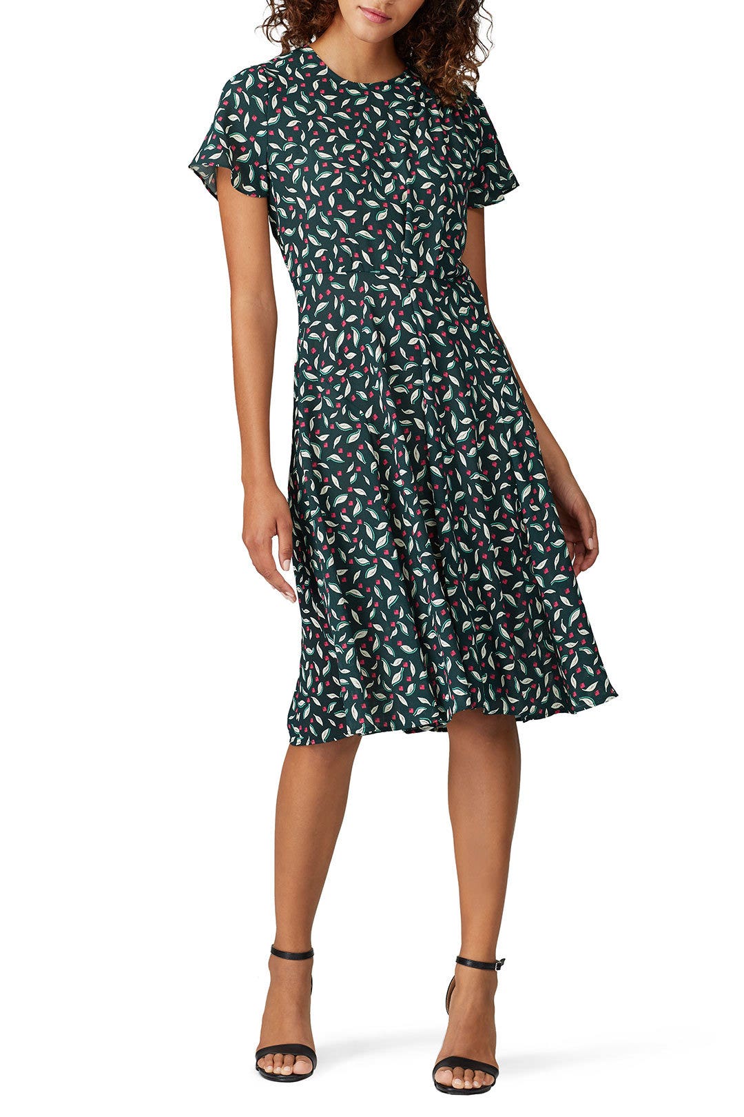 Leaf Printed Pleat Dress by Slate & Willow 0