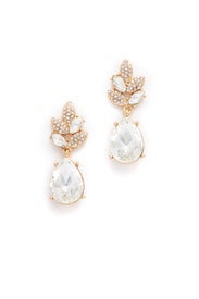 Crystal Leaves Dangling Earrings by Slate & Willow Accessories