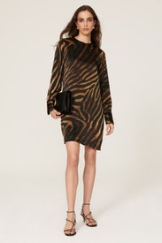 Nadaleine Zebra Silk Dress by Equipment