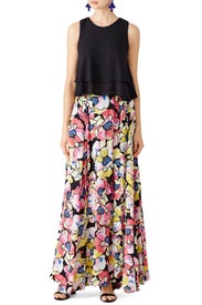 Black Hot Tropics Maxi Skirt by Free People