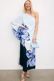 One Shoulder Satin Gown by Hutch