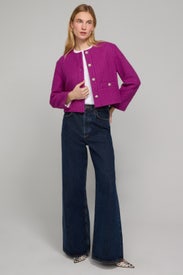 Pink Tweed Lady Jacket by Maje