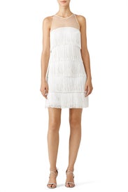 White Sequin Flapper Dress by NAEEM KHAN