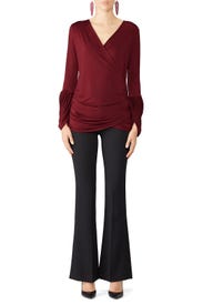 Burgundy Drape Top by Slate & Willow
